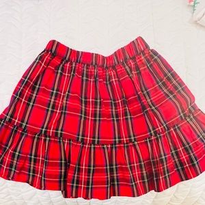 JCrew Girls Red Plaid Skirt